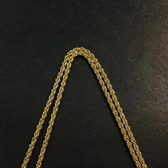 AUTH Christian Dior CD Logo Tone Pendant Necklace Gold - Picture 3 of 6